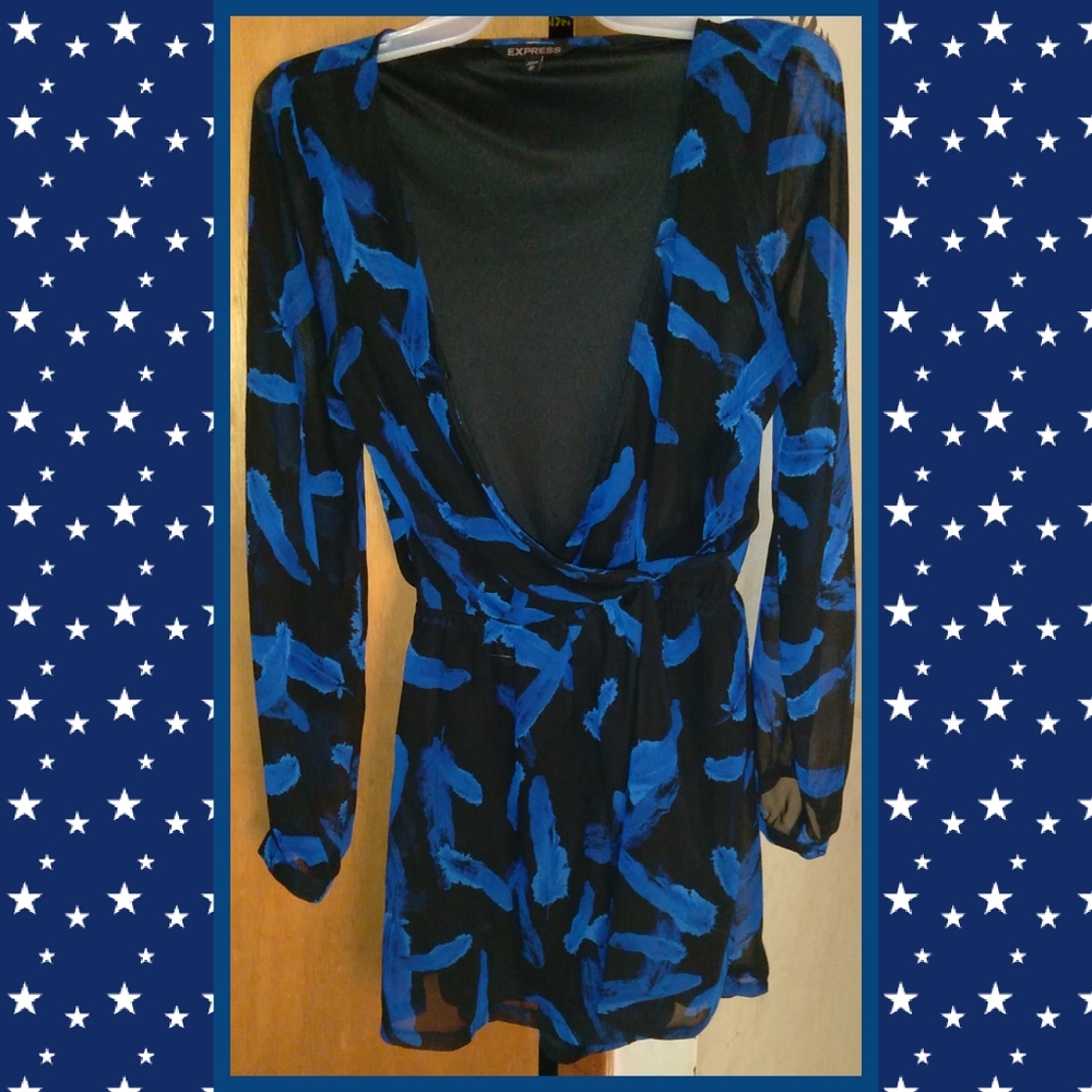 Express long sleeved sheer romper